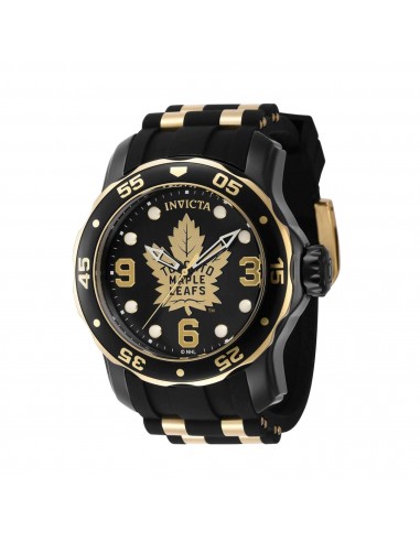 Invicta Men's Quartz Watch - NHL Toronto Maple Leafs Gold and Black Strap | 42326 pas chere