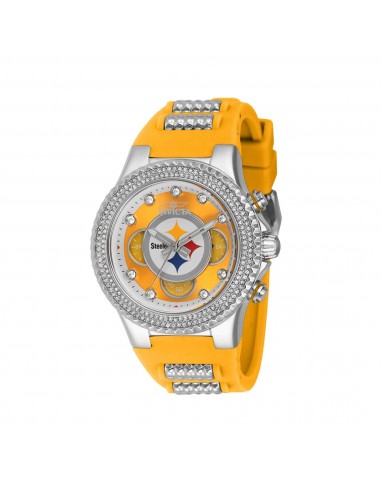 Invicta Women's Watch - NFL Pittsburgh Steelers Silver Tone and Yellow Strap | 42743 la colonne vertébrale