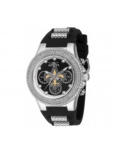 Invicta Women's Chrono Watch - NFL New Orleans Saints Silver and Black Strap | 42747 l'évolution des habitudes 