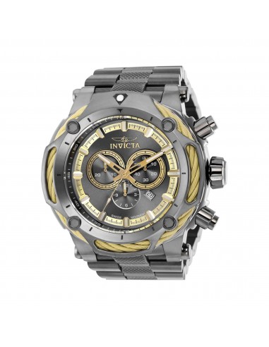 Invicta Men's Chronograph Watch - Bolt Khaki and Charcoal Dial Gunmetal Case | 37034 du meilleur 