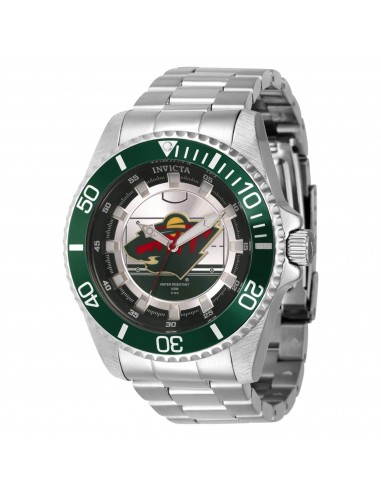 Invicta Men's Watch - NHL Minnesota Wild Silver and Green Rotating Bezel | 42250 les ligaments