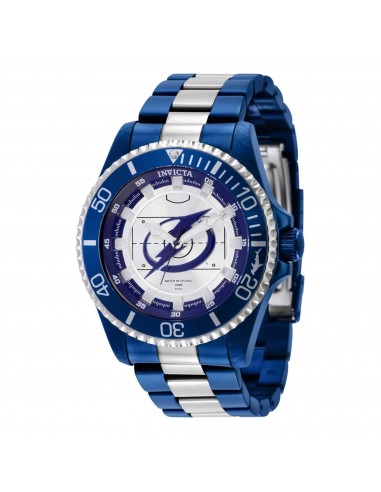 Invicta Men's Quartz Watch - NHL Tampa Bay Lightning Silver Tone, Blue Dial | 42255 pas cher