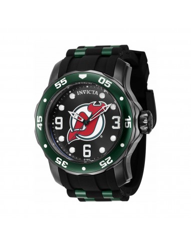 Invicta Men's Quartz Watch - NHL New Jersey Devils Black and Green Strap | 42653 Véritable concentré