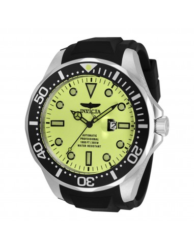 Invicta Men's Automatic Watch - Pro Diver Green Dial Black Silicone Strap | 33603 en linge