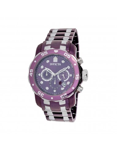 Invicta Men's Chrono Watch - Pro Diver Light Purple Dial Two Tone Bracelet | 40243 JUSQU'A -70%! 