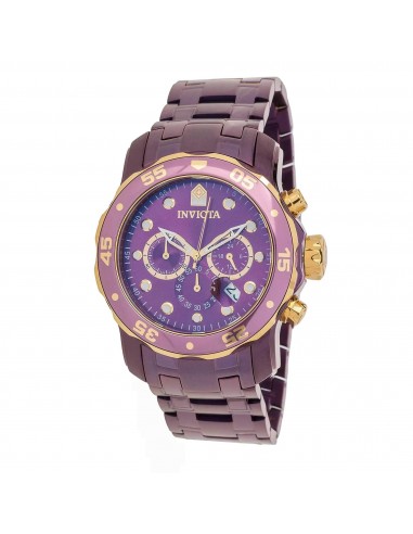 Invicta Men's Watch - Pro Diver Light Purple, Yellow Gold Bezel Bracelet | 40244 Dans la société mordern