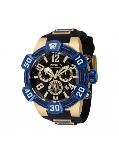 Invicta Men's Watch - Jason Taylor Blue Bezel Black and Yellow Gold Strap | 40444 meilleur choix