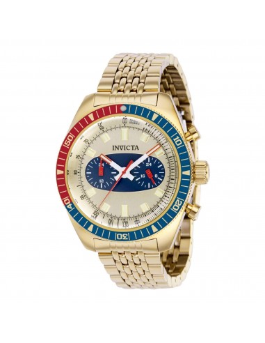 Invicta Men's Quartz Watch - Speedway Desert Sand, Blue Dial Yellow Gold Case | 40529 Vous souhaitez 