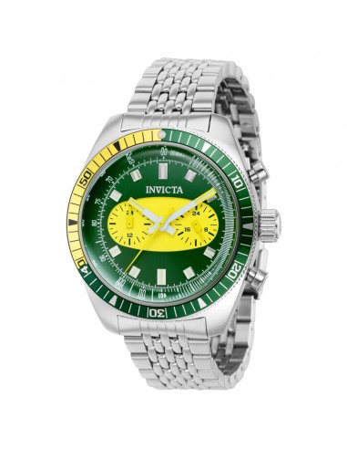 Invicta Men's Quartz Watch - Speedway Green, Yellow Dial Silver Tone Bracelet | 40532 de technologie