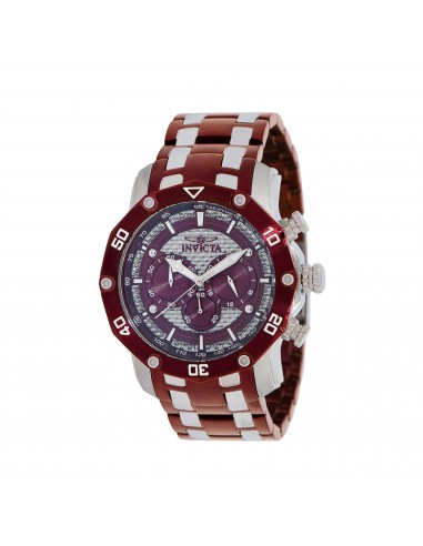 Invicta Men's Quartz Watch - Pro Diver Chrono Red and Silver Steel Bracelet | 40683 Faites des économies