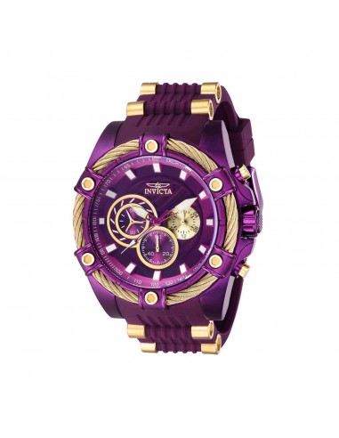 Invicta Men's Quartz Watch - Bolt Chronograph Yellow Gold and Purple Strap | 40793 basket pas cher