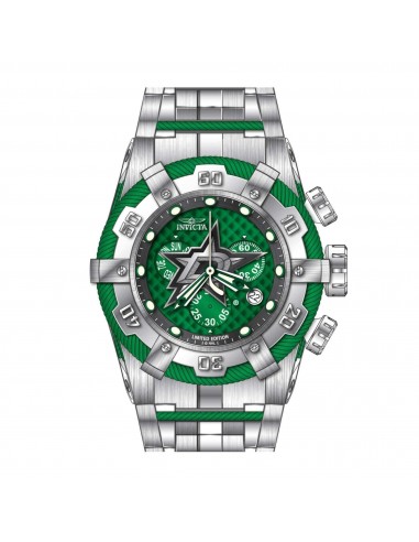 Invicta Men's Watch - NHL Dallas Stars Chrono Green and Silver Tone Bracelet | 42020 50-70% off 