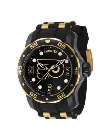 Invicta Men's Watch - NHL Philadelphia Flyers Rotating Bezel Silicone Strap | 42308 JUSQU'A -70%! 