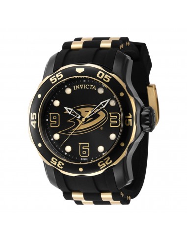 Invicta Men's Watch - NHL Anaheim Ducks Rotating Bezel Black Silicone Strap | 42316 france