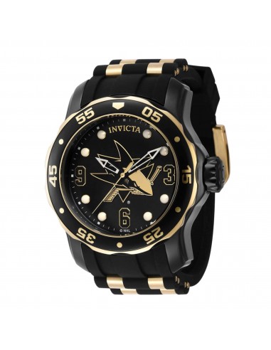 Invicta Men's Watch - NHL San Jose Sharks Rotating Bezel Black Silicone Strap | 42318 Par le système avancé 