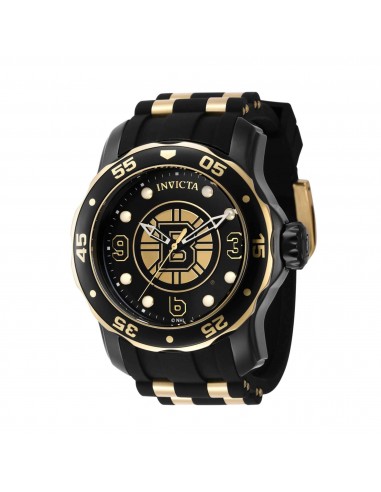 Invicta Men's Watch - NHL Boston Bruins Rotating Bezel Black Silicone Strap | 42320 À commander