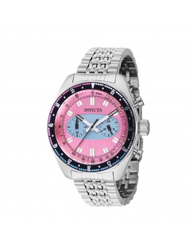 Invicta Men's Watch - Speedway Light Blue and Pink Dial Silver Steel Bracelet | 43096 rembourrage situé sous