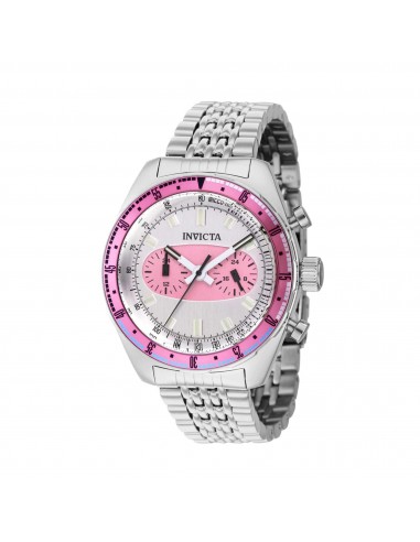 Invicta Men's Watch - Speedway Pink and Silver Dial Stainless Steel Bracelet | 43097 français