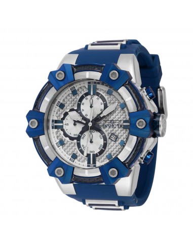 Invicta Men's Watch - Carbon Hawk Chronograph Silver Dial Blue Rubber Strap | 37280 de la marque