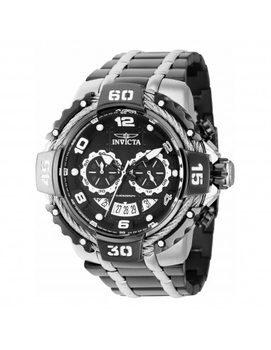 Invicta Men's Watch - Bolt Chrono Silver and Black Stainless Steel Bracelet | 37654 les ligaments