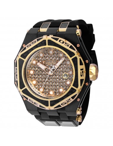 Invicta Men's Watch - Carbon Hawk Automatic Silver and Gold Dial Rubber Strap | 38912 l'évolution des habitudes 