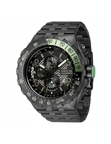 Invicta Men's Watch - Aviator Chronograph Black Dial Stainless Steel Bracelet | 40135 france