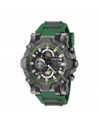 Invicta Men's Chronograph Watch - Aviator Black Steel and Green Rubber Strap | 40180 en ligne