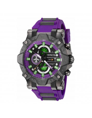 Invicta Men's Chronograph Watch - Aviator Black Steel and Purple Rubber Strap | 40181 de l' environnement