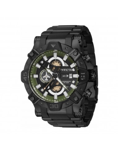 Invicta Men's Chronograph Watch - Aviator Black and Gunmetal Steel Bracelet | 40185 pour bénéficier 