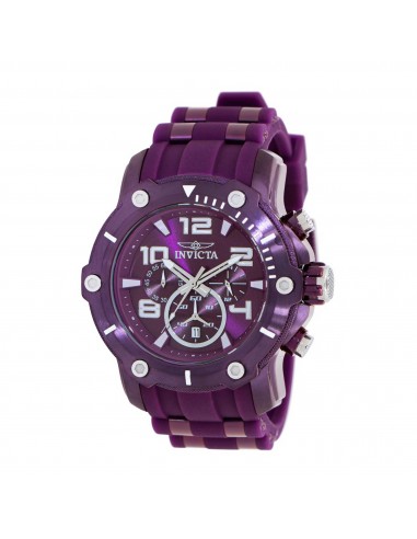 Invicta Men's Chronograph Watch - Pro Diver Quartz Purple Dial Silicone Strap | 40801 commande en ligne