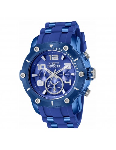 Invicta Men's Chronograph Watch - Pro Diver Quartz Blue Dial Silicone Strap | 40803 français