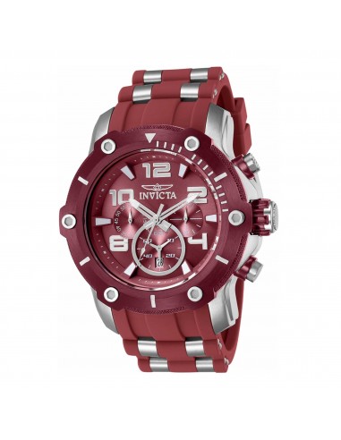 Invicta Men's Chronograph Watch - Pro Diver Quartz Red Dial Two Tone Strap | 40807 acheter en ligne