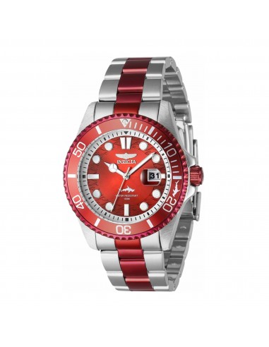 Invicta Men's Quartz Watch - Pro Diver Red Dial Two Tone Steel Bracelet | 40940 pas cher