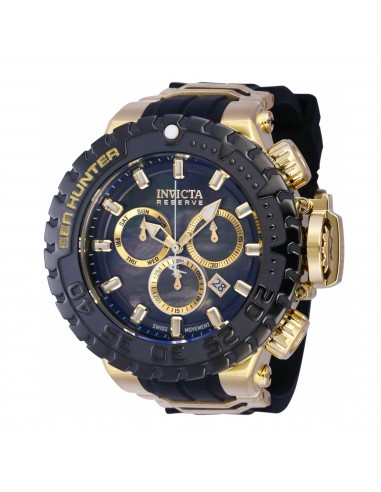 Invicta Men's Chrono Watch - Sea Hunter Yellow Gold Steel and Black Strap | 41007 Voir les baskets