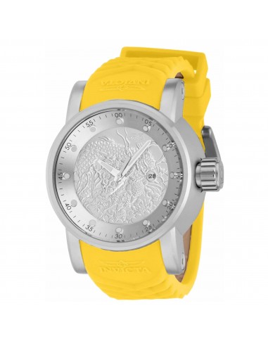 Invicta Men's Quartz Watch - S1 Rally Silver Dial Yellow and Beige Strap | 41141 basket pas cher