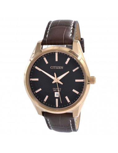 Citizen Men's Watch - Japanese Quartz Black Dial Brown Leather Strap | BI1033-04E votre restaurant rapide dans 