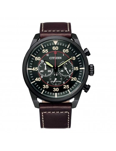 Citizen Men's Watch - Chronograph Power Reserve Brown Leather Strap | CA4218-14E offre 