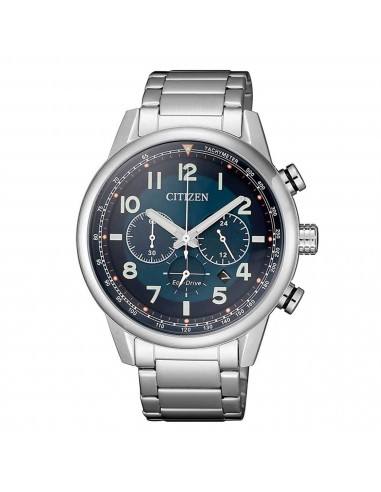 Citizen Men's Watch - Chronograph Power Reserve Blue Dial Silver Bracelet | CA4420-81L brillant des détails fins