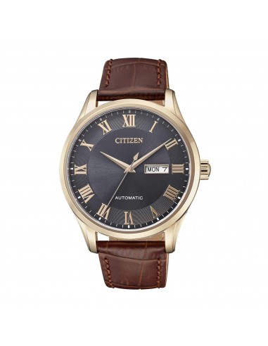 Citizen Men's Watch - Automatic Brown Leather Strap Rose Gold Steel Case | NH8363-14H pas cher chine