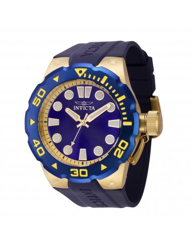 Invicta Men's Watch - Pro Diver Quartz Blue and Gold Tone Dial Rubber Strap | 37740 Comparez et commandez 