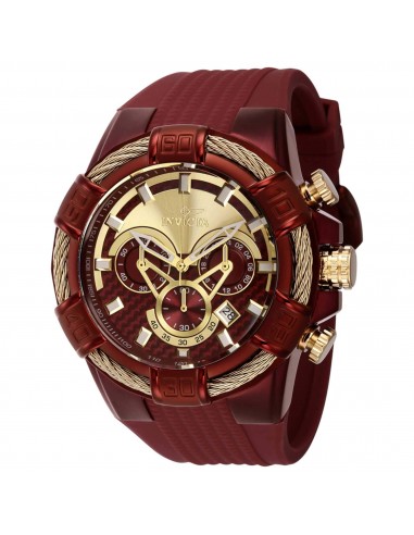 Invicta Men's Chronograph Watch - Bolt Gold Tone and Red Dial Silicone Strap | 40667 votre