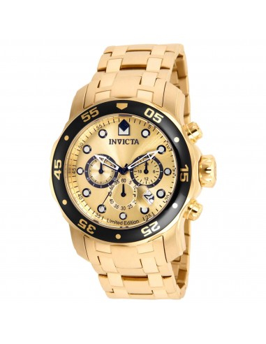 Invicta Men's Chrono Watch - Pro Diver Gold Tone Dial Black Rotating Bezel | ILE0072A du meilleur 