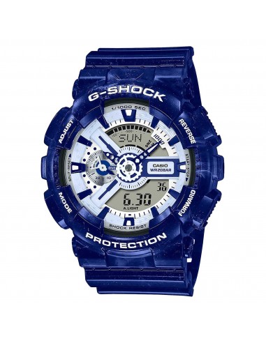 Casio Men's Quartz Watch - G-Shock Blue and White Ana-Digi Dial Strap | GA110BWP-2A Fin de série