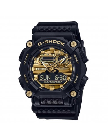 Casio Men's Quartz Watch - G-Shock Black and Gold Ana-Digi Dial Strap | GA900AG-1A livraison gratuite