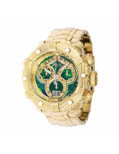 Invicta Men's Watch - Huracan Chronograph Gold and Green Dial Steel Bracelet | 39765 les muscles