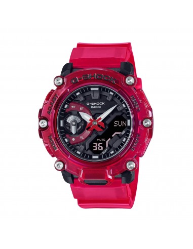 Casio Men's Watch - Sound Wave World Timer Analog Digital Red Strap | GA2200SKL-4A d'Europe débarque