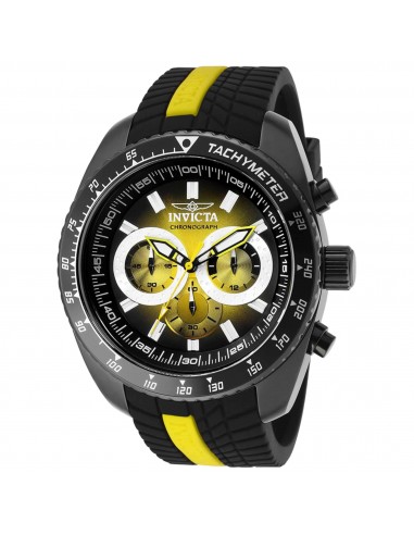 Invicta Men's Quartz Watch - S1 Rally Chronograph Yellow and Black Dial Strap | 36306 destockage