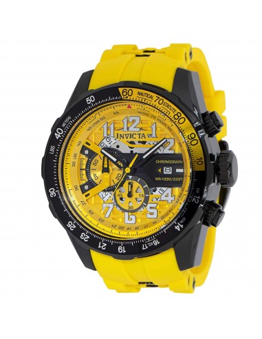 Invicta Men's Quartz Watch - Aviator Chronograph Yellow and Black Dial Strap | 36680 vente chaude votre 