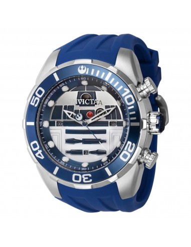 Invicta Men's Chronograph Watch - Star Wars R2-D2 Silver Tone and Blue Dial | 40078 Livraison rapide