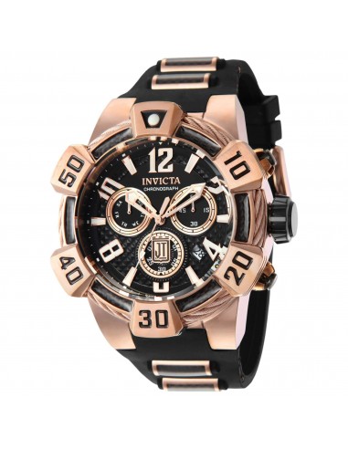 Invicta Men's Watch - Jason Taylor Chronograph Black and Rose Gold Strap | 40443 l'évolution des habitudes 